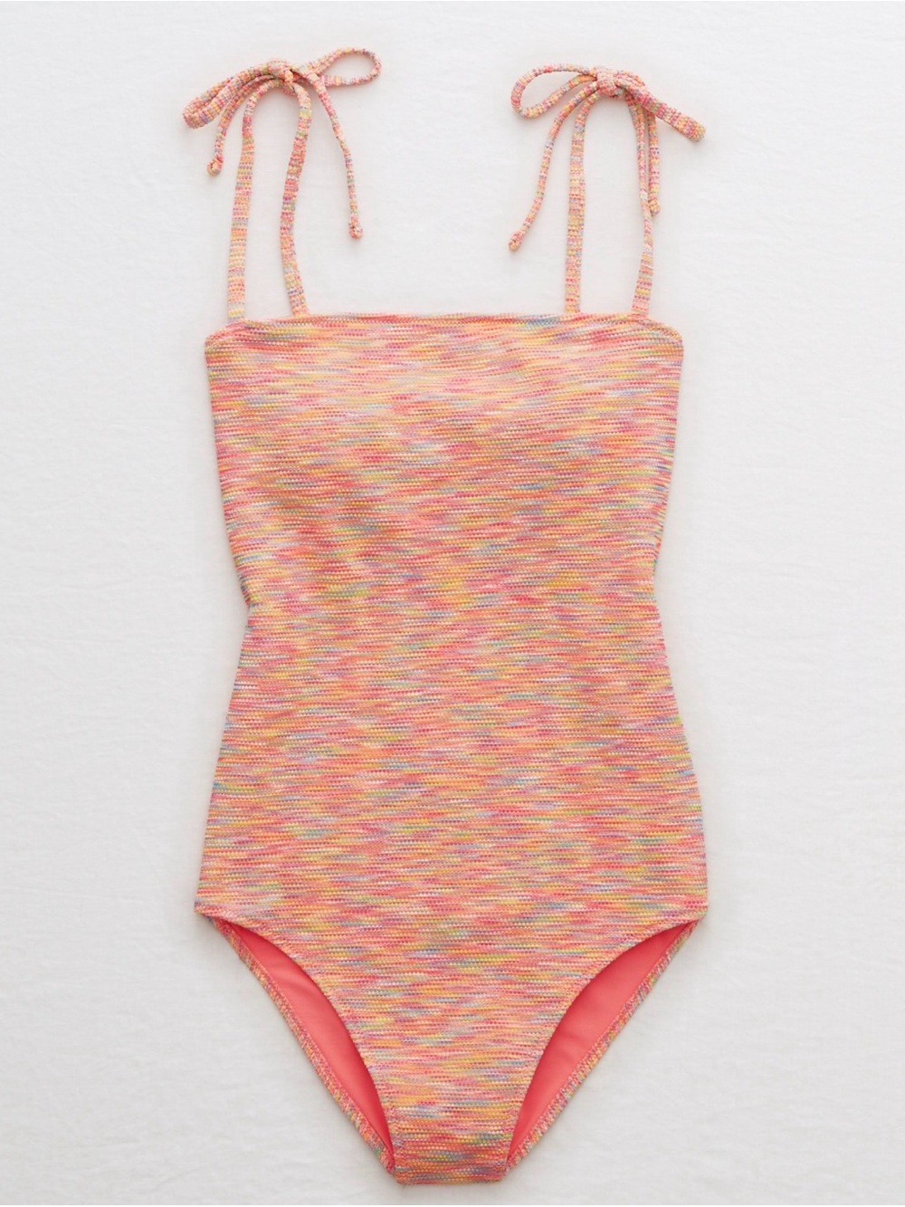 Aerie Space Dye Pique Bandeau One Piece Swimsuit